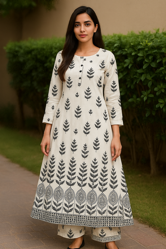 Linen Digital Printed stitched  2Pc suit Free Size