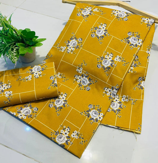 Linen 2 piece Suit Allover Digital Printed